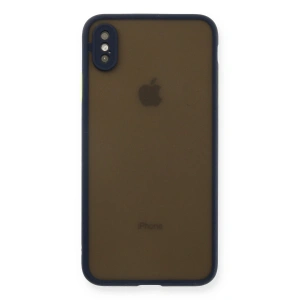 Newface iPhone XS Max Kılıf Montreal Silikon Kapak - Lacivert