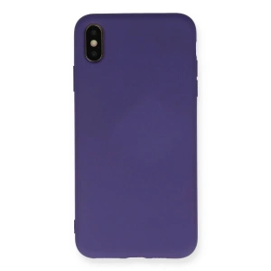Newface iPhone XS Max Kılıf Nano içi Kadife Silikon - Mor
