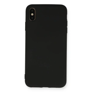 Newface iPhone XS Max Kılıf Nano içi Kadife Silikon - Siyah