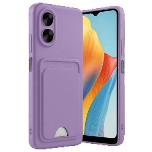 Newface Oppo A38 Kılıf Kelvin Kartvizitli Silikon - Lila