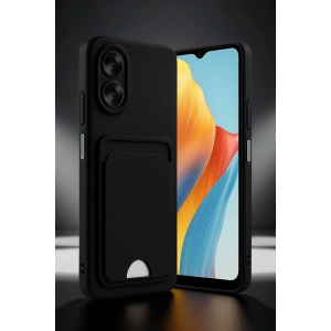 Newface Oppo A38 Kılıf Kelvin Kartvizitli Silikon - Siyah