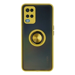 Newface Oppo A54 4G Kılıf Montreal Yüzüklü Silikon Kapak - Sarı