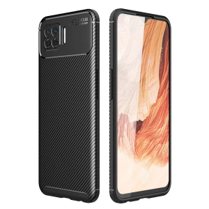 Newface Oppo A73 Kılıf Auto Focus Karbon Kapak - Siyah