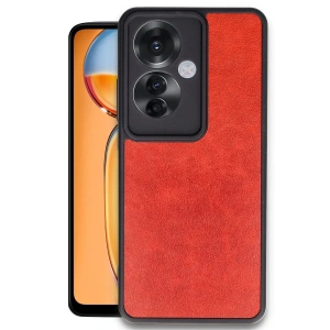 Newface Oppo Reno 11F Kılıf Aras Deri Kapak - Kırmızı