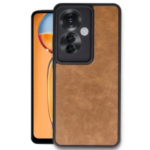 Newface Oppo Reno 11F Kılıf Aras Deri Kapak - Taba