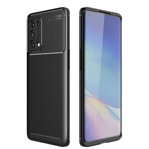 Newface Oppo Reno 5 Pro Kılıf Auto Focus Karbon Kapak - Siyah