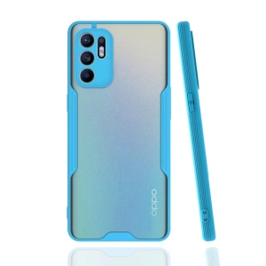 Newface Oppo Reno 6 Kılıf Platin Silikon - Mavi