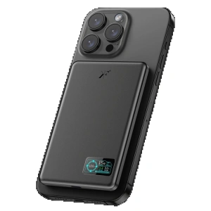 Newface PW595 5.000 mAh Dijital Göstergeli 20W Type-C ve 15W Kablosuz Şarj PD Hızlı Şarj Magsafe Powerbank - Siyah