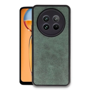 Newface Realme 12 5G Kılıf Aras Deri Kapak - Koyu Yeşil