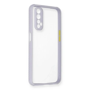 Newface Realme 7 Kılıf Miami Şeffaf Silikon - Lila