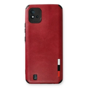 Newface Realme C11 2021 Kılıf Loop Deri Silikon - Kırmızı