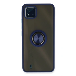 Newface Realme C11 2021 Kılıf Montreal Yüzüklü Silikon Kapak - Lacivert