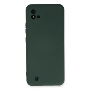 Newface Realme C11 2021 Kılıf Nano içi Kadife Silikon - Koyu Yeşil