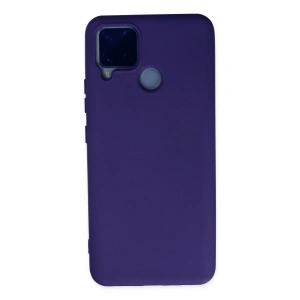 Newface Realme C15 Kılıf Nano içi Kadife Silikon - Mor