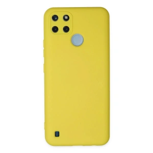 Newface Realme C25Y Kılıf Nano içi Kadife Silikon - Sarı