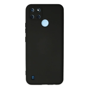 Newface Realme C25Y Kılıf Nano içi Kadife Silikon - Siyah
