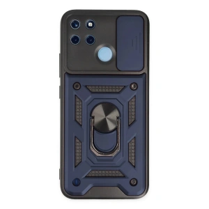 Newface Realme C25Y Kılıf Pars Lens Yüzüklü Silikon - Lacivert