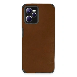 Newface Realme C35 Kılıf Loop Deri Silikon - Kahverengi