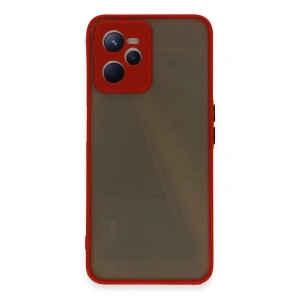 Newface Realme C35 Kılıf Montreal Silikon Kapak - Kırmızı