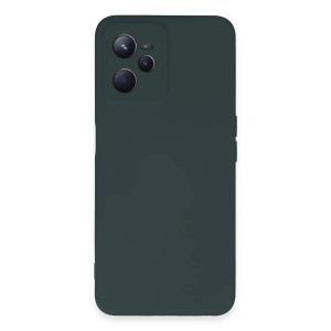 Newface Realme C35 Kılıf Nano içi Kadife Silikon - Koyu Yeşil