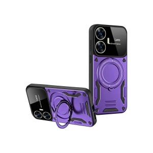 Newface Realme C55 Kılıf Joy Lens Standlı Kapak - Mor