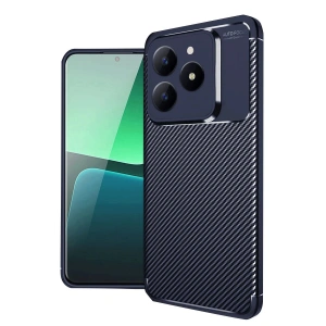 Newface Realme C61 Kılıf Auto Focus Karbon Kapak - Lacivert