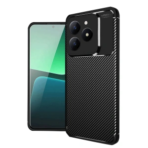 Newface Realme C61 Kılıf Auto Focus Karbon Kapak - Siyah