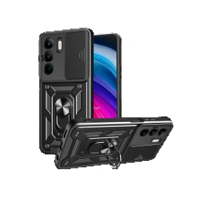 Newface Realme C75 4G Kılıf Pars Lens Yüzüklü Silikon - Siyah