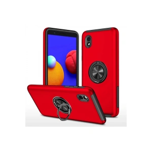 Newface Samsung Galaxy A01 Core Kılıf Elit Yüzüklü Kapak - Kırmızı