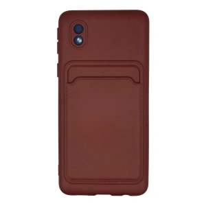 Newface Samsung Galaxy A01 Core Kılıf Kelvin Kartvizitli Silikon - Bordo