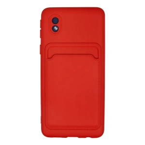Newface Samsung Galaxy A01 Core Kılıf Kelvin Kartvizitli Silikon - Kırmızı