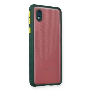 Newface Samsung Galaxy A01 Core Kılıf Miami Şeffaf Silikon - Koyu Yeşil