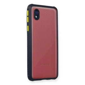 Newface Samsung Galaxy A01 Core Kılıf Miami Şeffaf Silikon - Lacivert