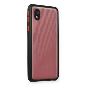 Newface Samsung Galaxy A01 Core Kılıf Miami Şeffaf Silikon - Siyah