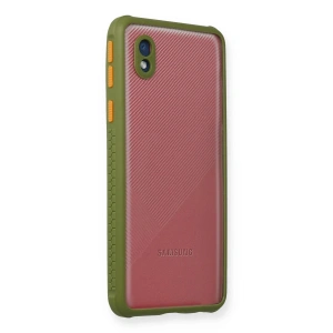 Newface Samsung Galaxy A01 Core Kılıf Miami Şeffaf Silikon - Yeşil