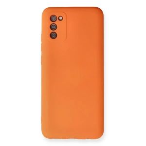 Newface Samsung Galaxy A02S Kılıf Nano içi Kadife Silikon - Turuncu