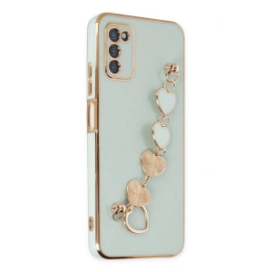 Newface Samsung Galaxy A03S Kılıf Esila Silikon - Su Yeşili