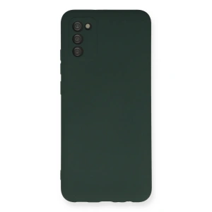 Newface Samsung Galaxy A03S Kılıf Nano içi Kadife Silikon - Koyu Yeşil