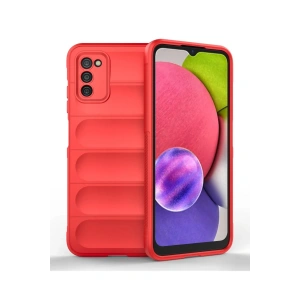 Newface Samsung Galaxy A03S Kılıf Optimum Silikon - Kırmızı