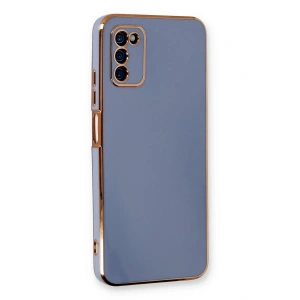 Newface Samsung Galaxy A03S Kılıf Volet Silikon - Mavi