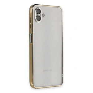 Newface Samsung Galaxy A04 Kılıf Razer Lensli Silikon - Gold