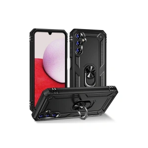 Newface Samsung Galaxy A04S Kılıf Sofya Yüzüklü Silikon Kapak - Siyah