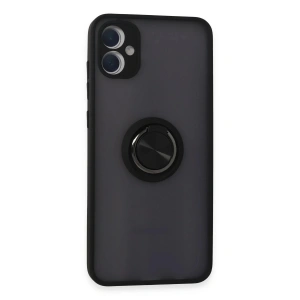 Newface Samsung Galaxy A05 Kılıf Montreal Yüzüklü Silikon Kapak - Siyah