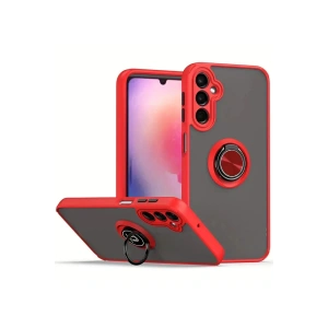 Newface Samsung Galaxy A05S Kılıf Montreal Yüzüklü Silikon Kapak - Kırmızı