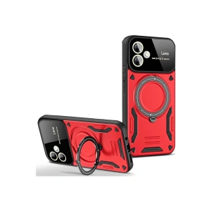 Newface Samsung Galaxy A06 Kılıf Joy Lens Standlı Kapak - Kırmızı
