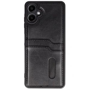 Newface Samsung Galaxy A06 Kılıf Sara Kartvizitli Deri Kılıf - Siyah