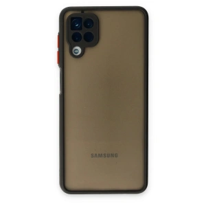 Newface Samsung Galaxy A12 Kılıf Montreal Silikon Kapak - Siyah