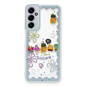 Newface Samsung Galaxy A15 4G Kılıf Sweet Desenli Silikon Kapak - Açık Mavi