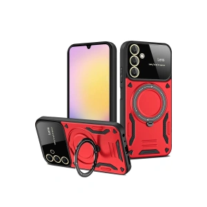 Newface Samsung Galaxy A16 5G Kılıf Joy Lens Standlı Kapak - Kırmızı