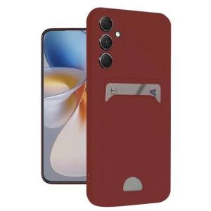 Newface Samsung Galaxy A16 5G Kılıf Kelvin Kartvizitli Silikon - Bordo